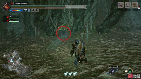 Patiently search the west wall in Area 14.