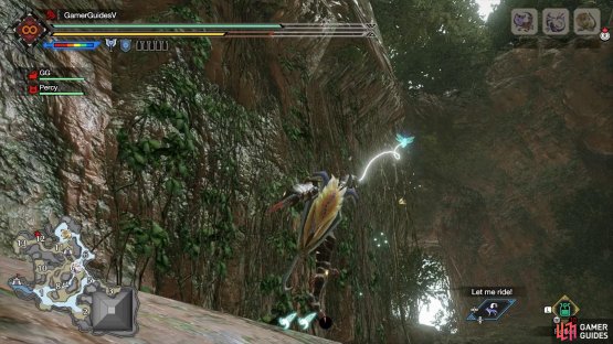 After using the great wirebug in Area 12, turn right and navigate across the gap.