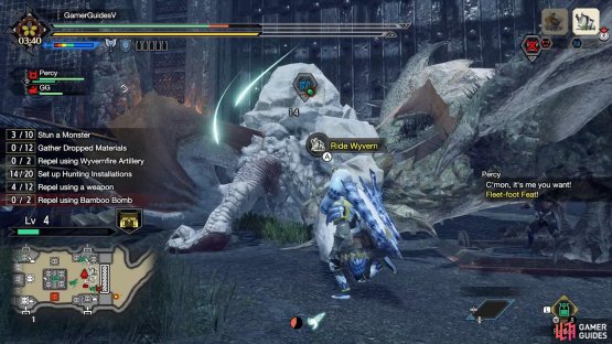 His wire attacks will make monsters ridable&ndash;and you can launch monsters to chain Wyvern Riding.