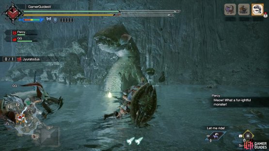 Jyuratodus dives and then re-emerges with its head up.