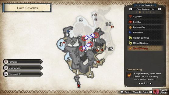 Great wirebug locations and routes above ground.