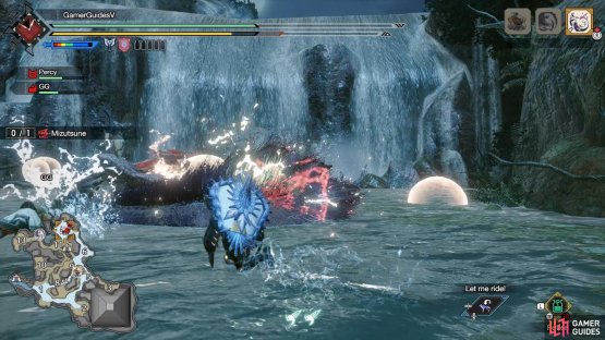 Mizutsune spins on the spot multiple times.