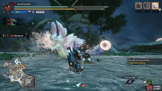 Yellow vapors emerge from Mizutsune&rsquo;s mouth.