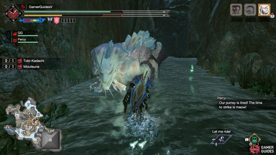 Blue Mizutsune means it&rsquo;s tired.