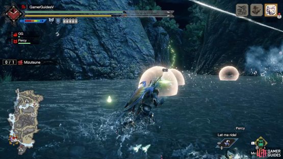 It&rsquo;ll leap away and face you, while shooting a water laser diagonally upwards.