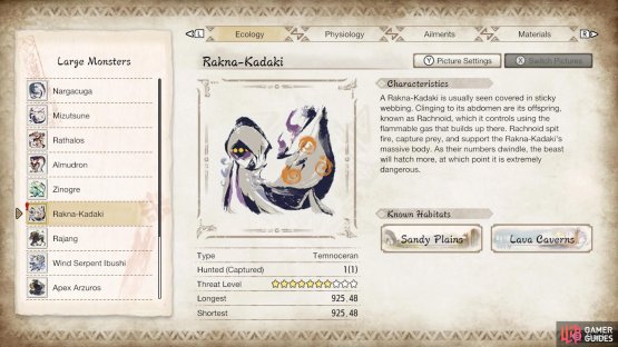 Rakna-Kadaki&rsquo;s profile in the Hunter&rsquo;s Notes.