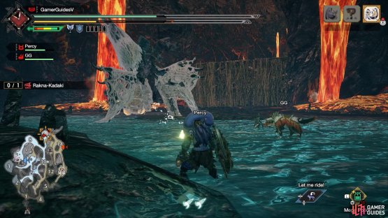 Rakna-Kadaki stands on its hindclaws, while raising its foreclaws high into the air.