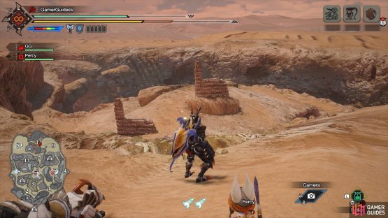 Look north while standing near the center of the large sand bridge in Area 12.