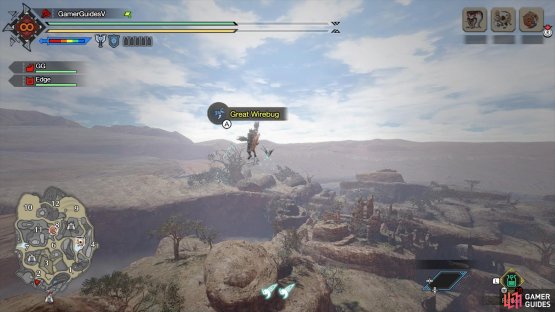 Start: In mid-flight after using the previous great wirebug.