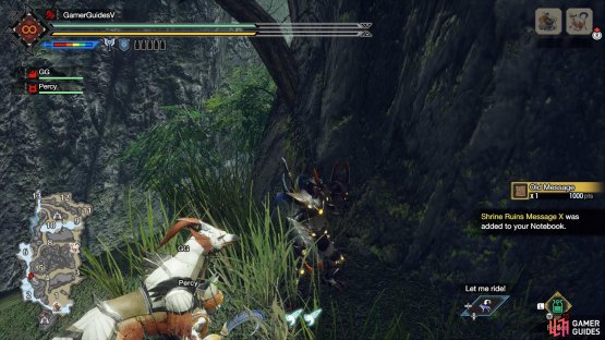 The final relic is on a grassy ledge.