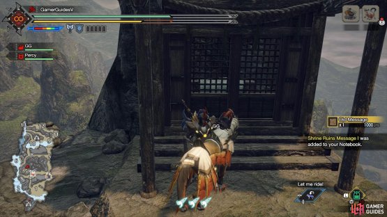 The relic is waiting in front of the shrine at the top.