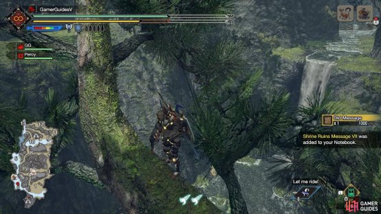 Slowly walk across the right branch for this relic.