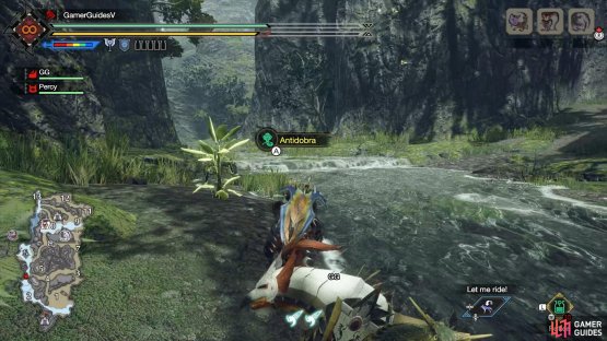 Destination: Top of the waterfall, near Area 6.