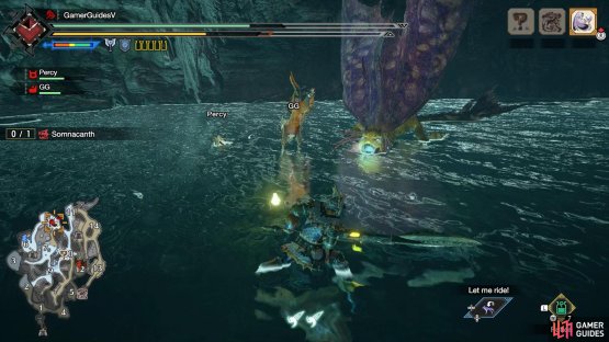 Somnacanth crouches down while on all fours.