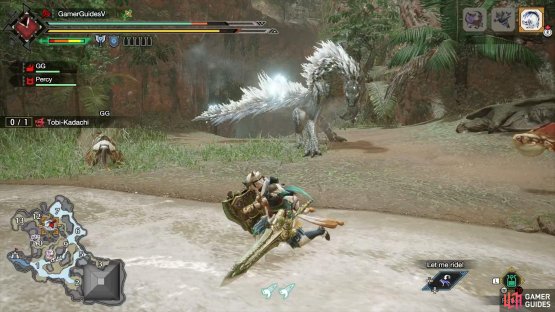 Tobi pulls its head back and lifts one of its forelegs off the ground.