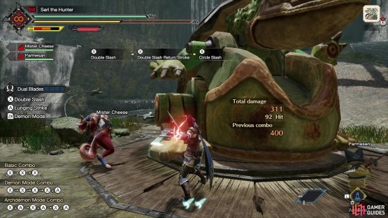 Pressing X three times is the basic attack combo