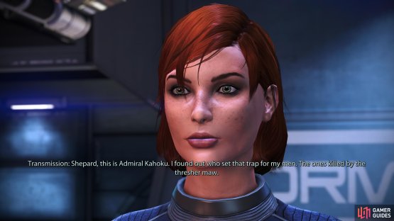 Admiral Kahoku will contact you on the Normandy about the Cerberus bases