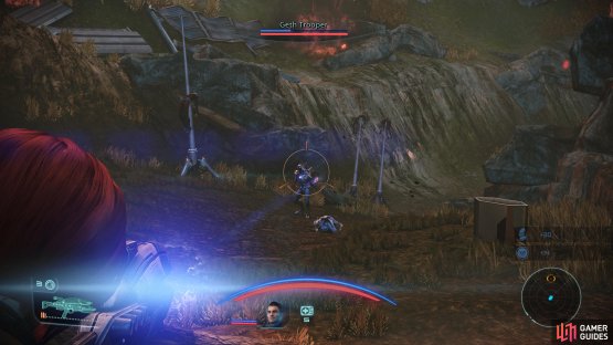 Help Ashley fend off the Geth Troopers,