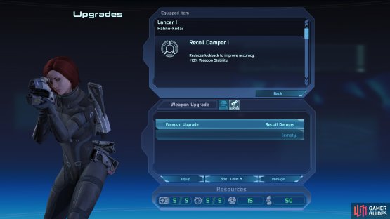 You can put your newfound mods to good use by installing them on your gear.