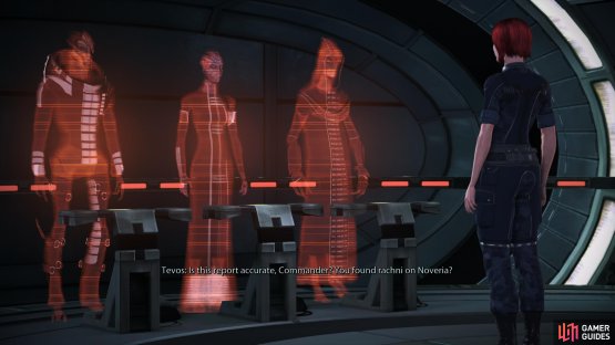 You can score some Paragon/Renegade points by talking to the Council after Noveria.