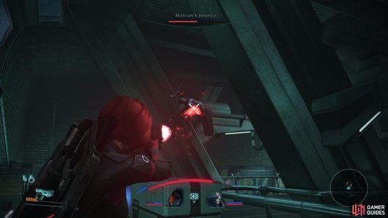 after which you can use biotics to debilitate her and gunfire to finish her off.