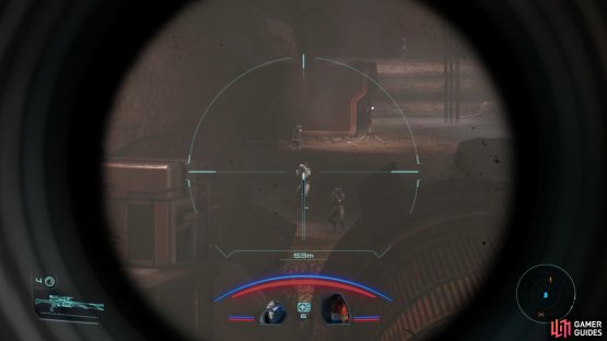 Pick off the geth near Liara, who foolishly stand out in the open,