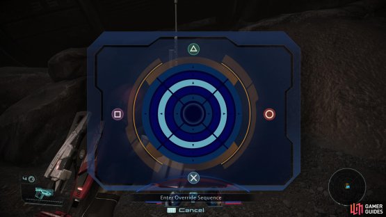 then operate a mining laser to open up a path around the Prothean security.