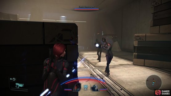 You&rsquo;ll be attacked by some indoctrinated salarians in the warehouse,