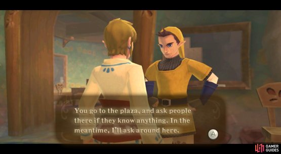Well, the Loftwing isn&rsquo;t here, so might as well ask around the plaza.