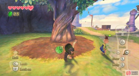 Shake the Nunchuck just before you run into the tree to give it a good smack.