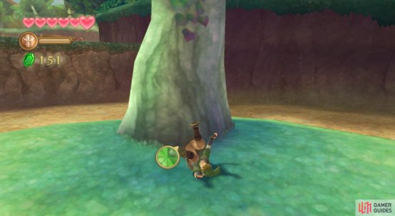 To finish off, ram into the tree with a well-timed roll.