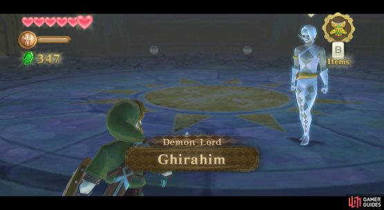 Ghirahim starts by menacingly walking forward.