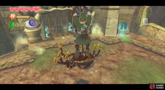 You need to flip the Skulltula upside down first.