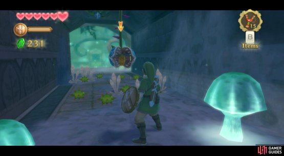 While fighting these Deku Baba, remember to shake off the sticky bombs on the floor.