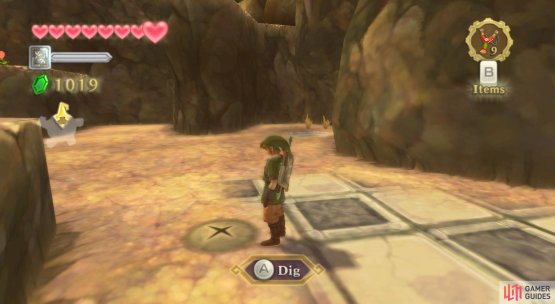 The places you can dig are these conspicuous spots.