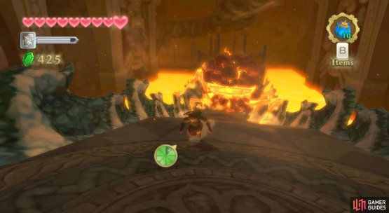 Try to keep some distance, then throw a bomb to knock it downward.