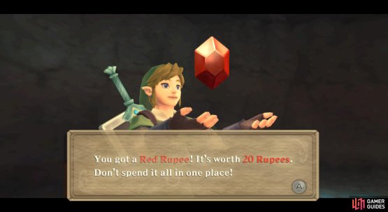 Leading to a small cavern with a Red Rupee chest.