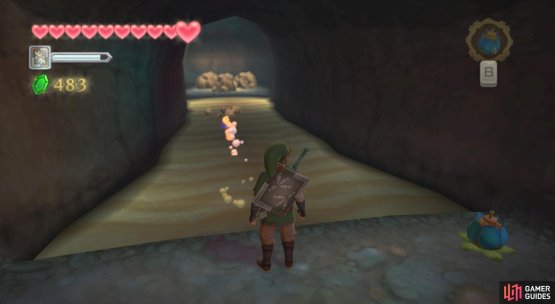 Roll a bomb here to reveal a Timeshift Stone.