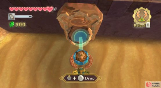 You can use the Hook Beetle to pick up bombs and drop them while midair.