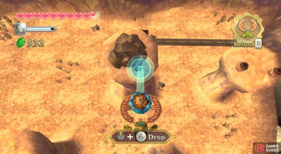 Detonate a bomb here to reveal another Timeshift Stone.