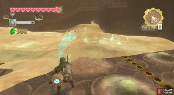 Blow the sand away with the Gust Bellows.