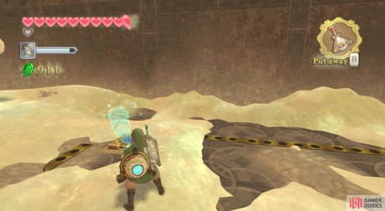 While avoiding the hidden spikes, look for this switch to open the door.