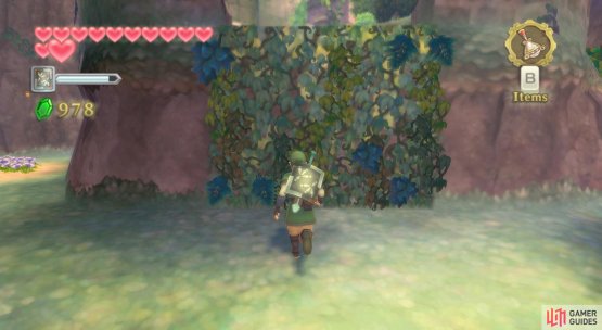 After listening to Gorko, climb up the vines back towards the temple.