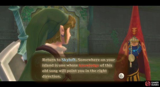 Your first destination is, lo and behold, Skyloft.