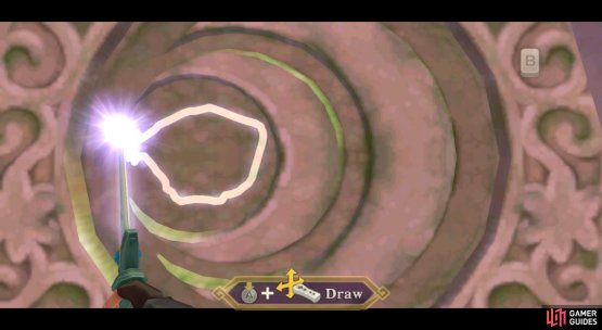 Then draw a rough circle with your sword.
