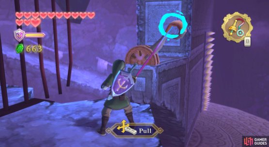 Use the whip to flick this switch right.