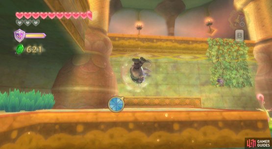Spin jump onto this slightly raised platform.