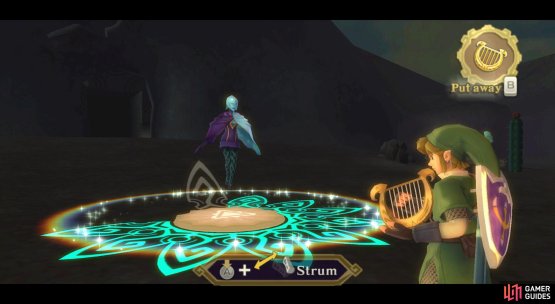 Take out your harp and play it while Z-targeting the correct spot.