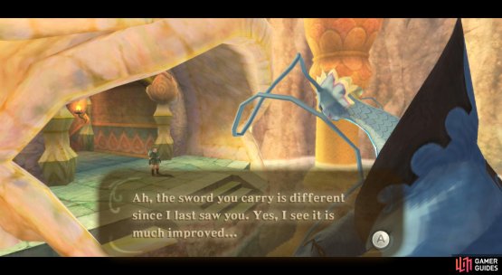 Faron comes along to congratulate Link.