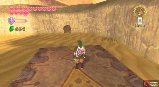 First, a quick detour: Head for the north-east part of the desert, towards the loop-shaped area.